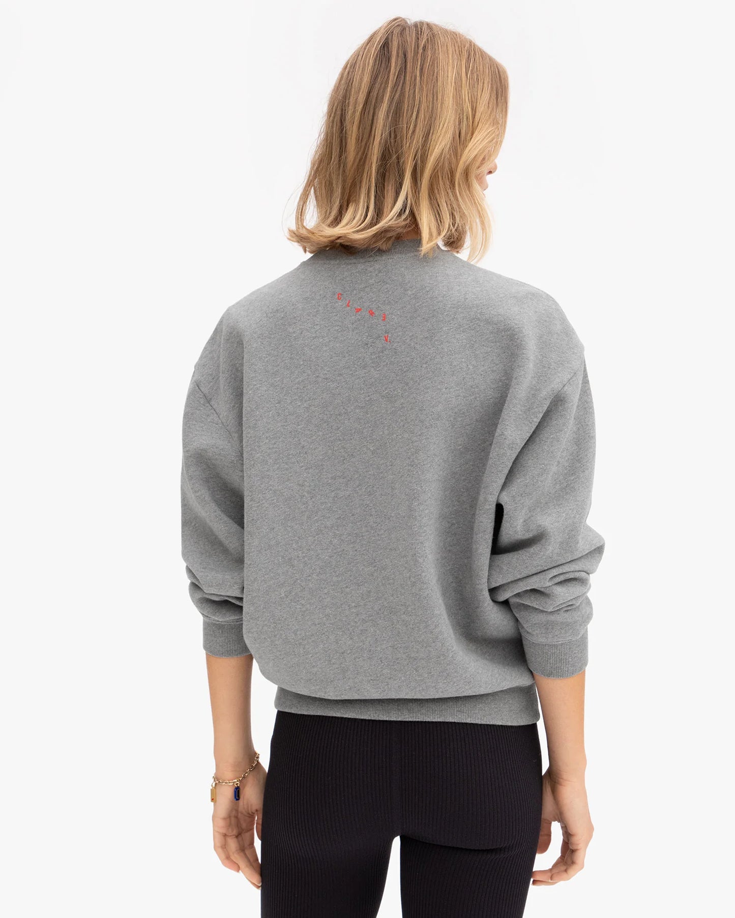 Clare V Oversized Sweatshirt, Grey Melange Triple Oui