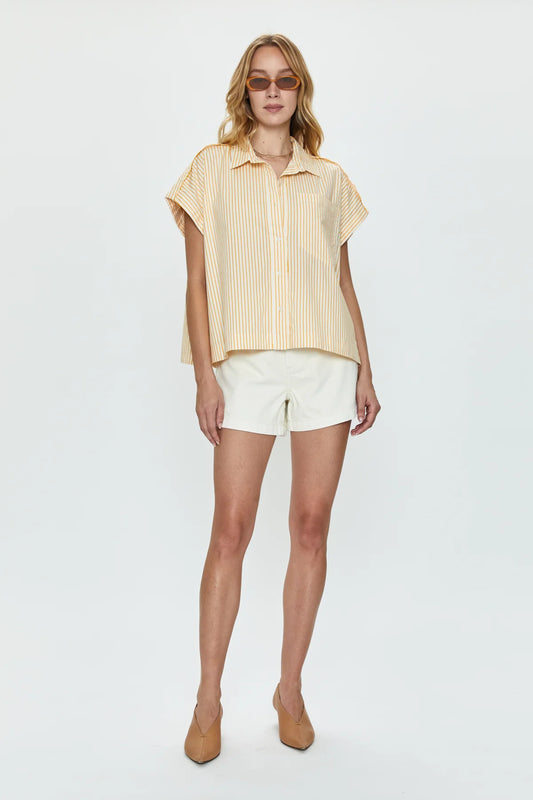 Pistola Saige High Rise A-Line Short, Eggshell