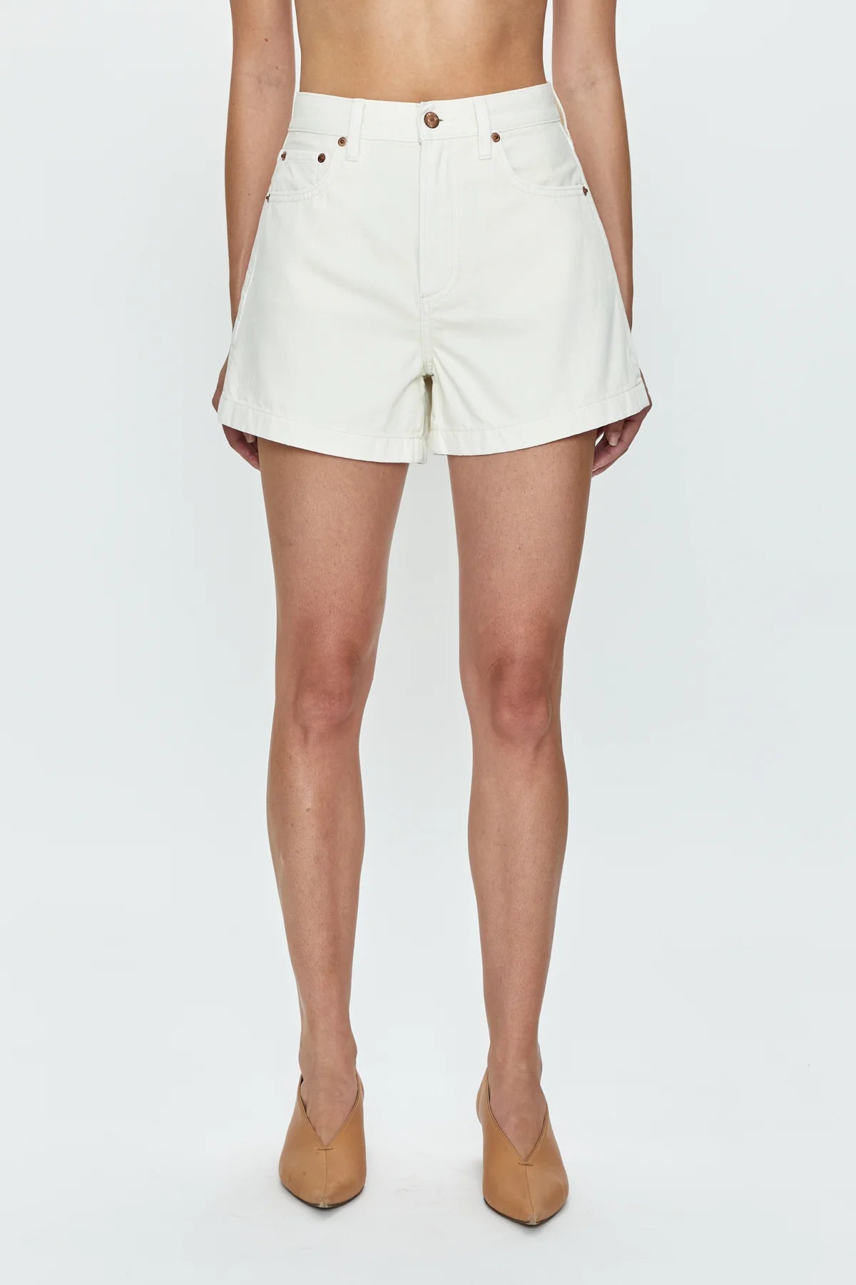 Pistola Saige High Rise A-Line Short, Eggshell
