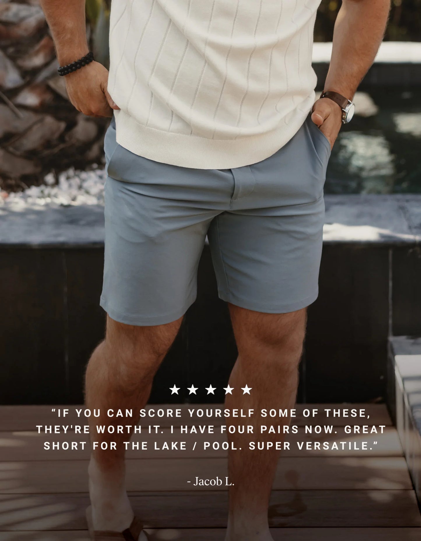 The Normal Brand Men's Hybrid Short, Mineral Blue
