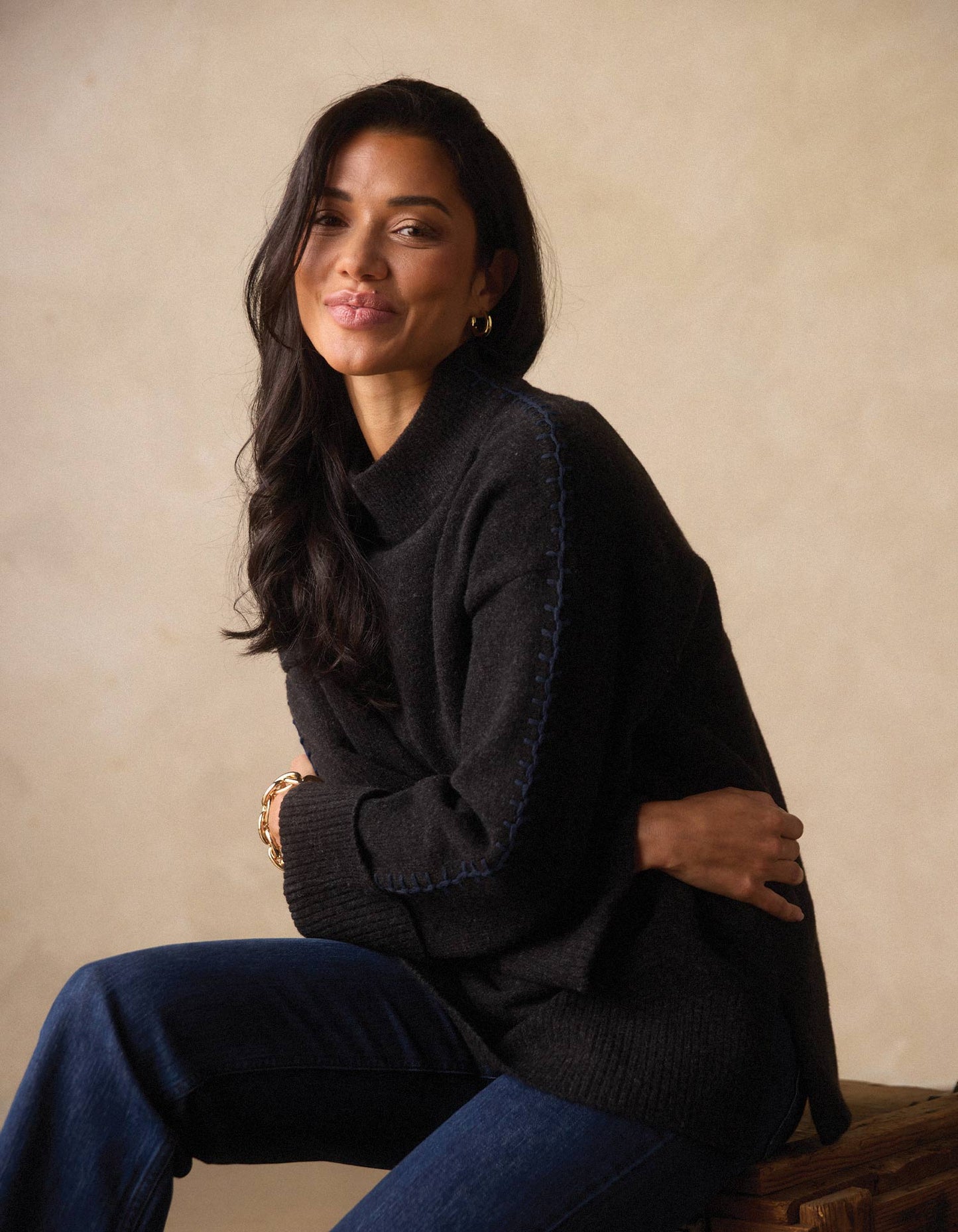 The Normal Brand Women's Craft Stitch Sweater, Black
