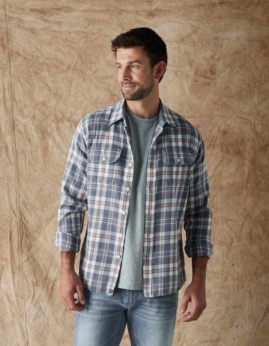 The Normal Brand Men's Mountain Overshirt, Mineral Blue