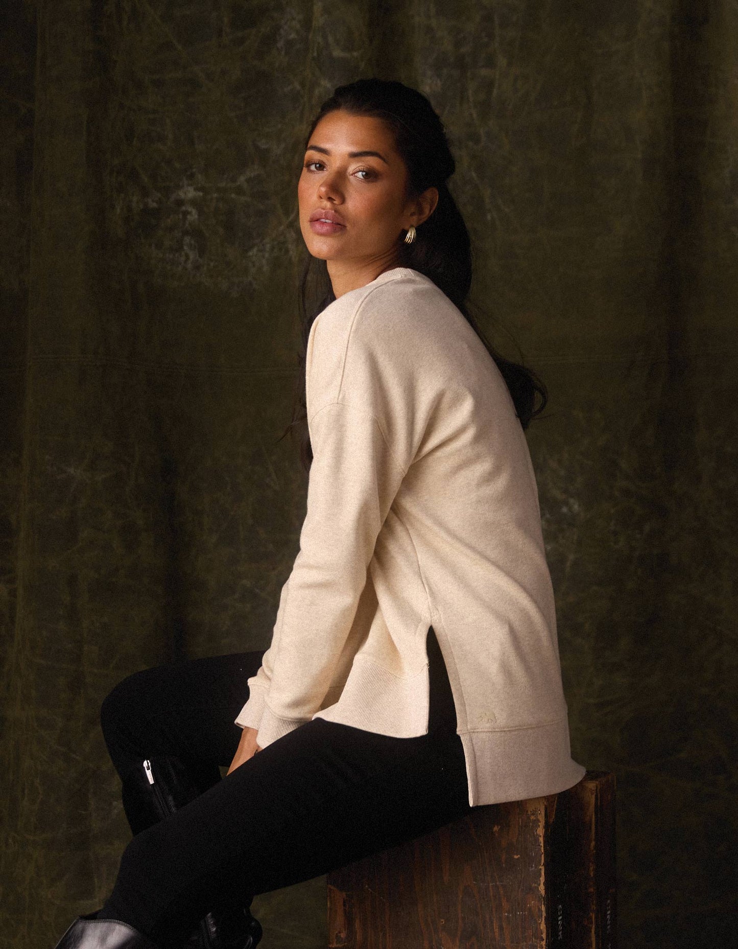 The Normal Brand Women's Fleece Puremeso Splitside Pullover, Oat