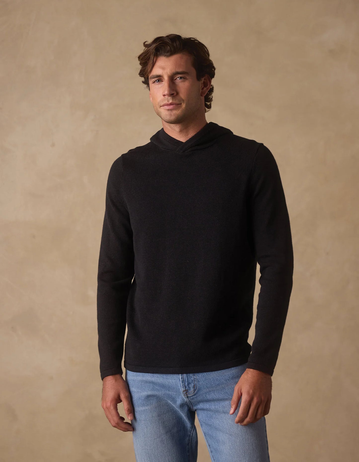 The Normal Brand Men's Jimmy Sweater Essential Hoodie, Black