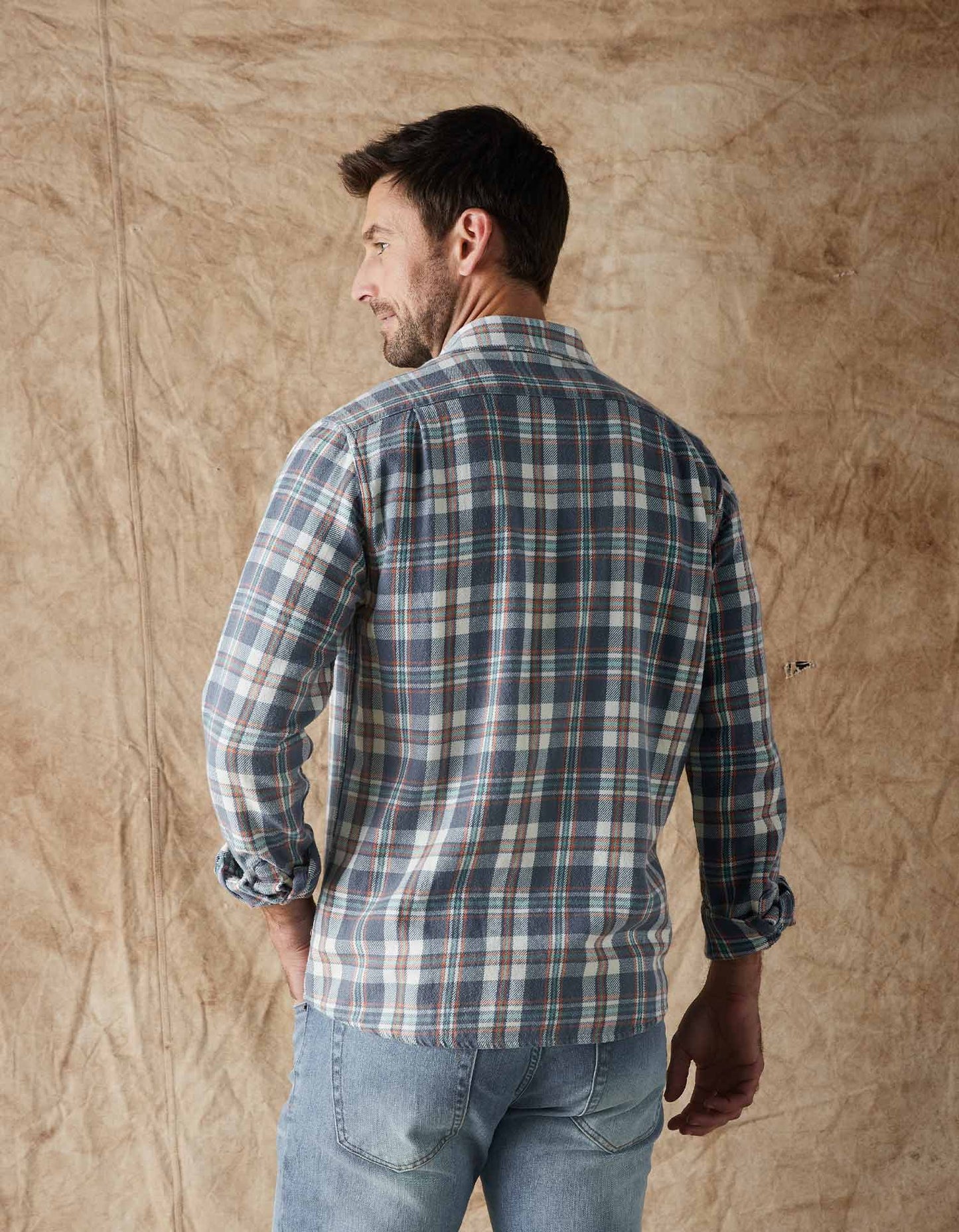 The Normal Brand Men's Mountain Overshirt, Mineral Blue