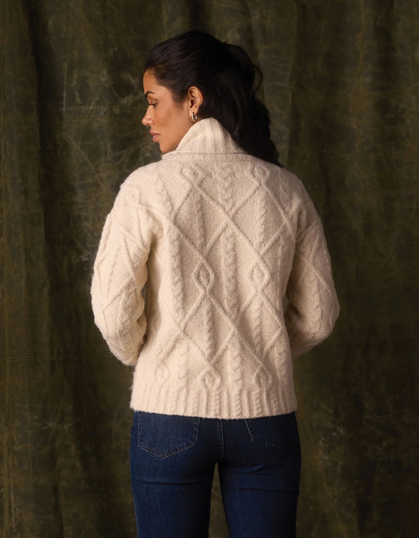 The Normal Brand Women's Marianna Cable Knit Sweater, Cream