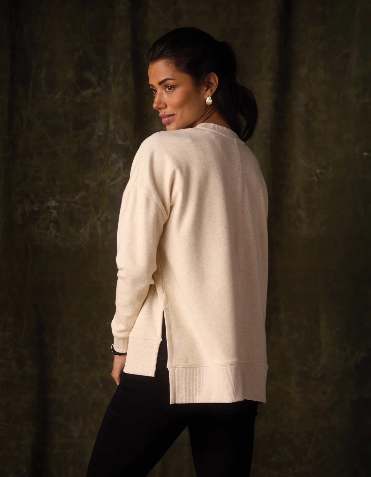 The Normal Brand Women's Fleece Puremeso Splitside Pullover, Oat