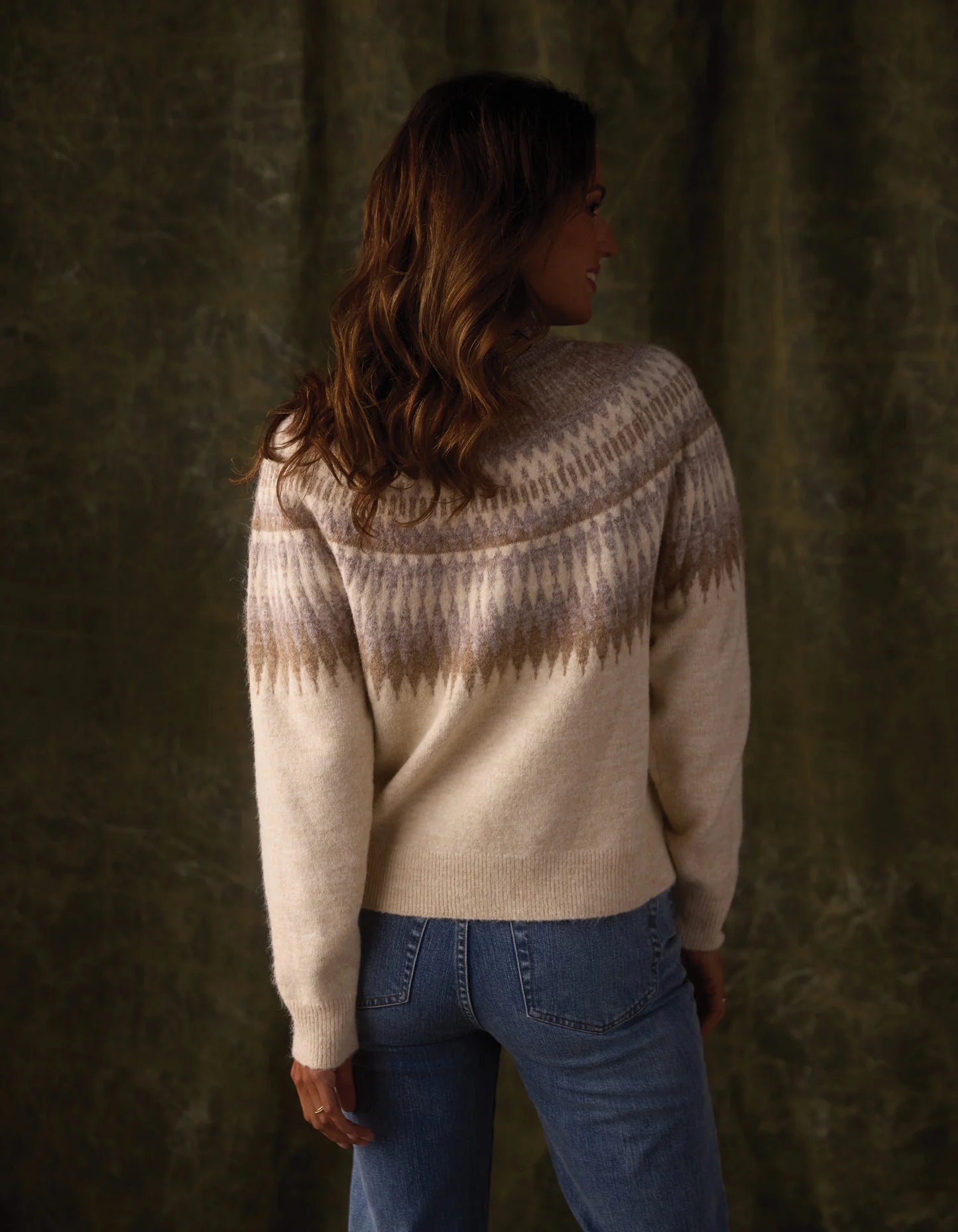 The Normal Brand Women's Nomad Fair Isle Sweater, Cream Multi