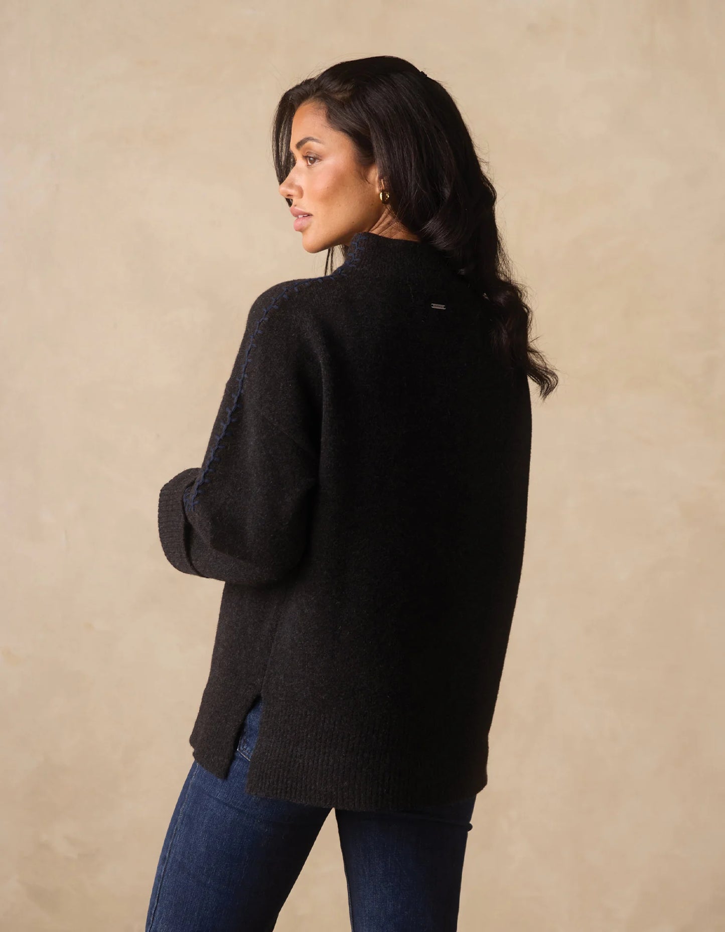 The Normal Brand Women's Craft Stitch Sweater, Black