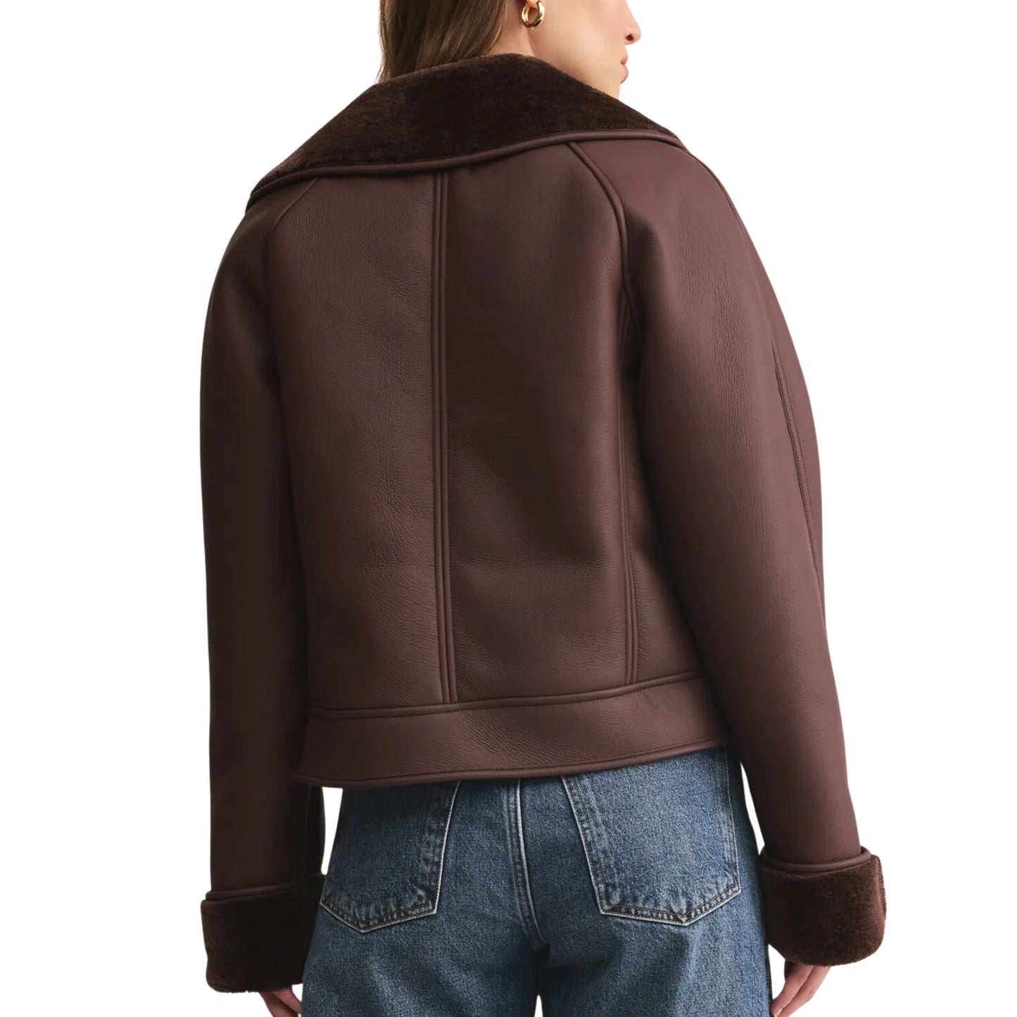 Z Supply Locklin Sherpa Jacket, Chocolate Cherry