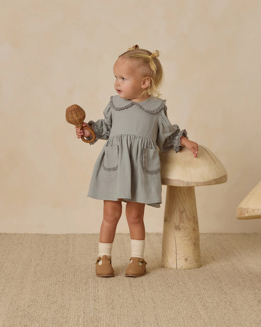 Quincy Mae Marisol Dress, Steel Blue