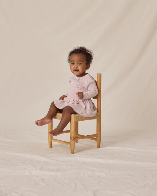 Quincy Mae Pointelle Skirted Bodysuit, Lilac Ditsy