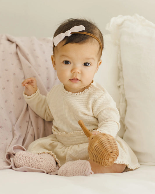 Quincy Mae Waffle Long Sleeve Bodysuit - Multiple Options