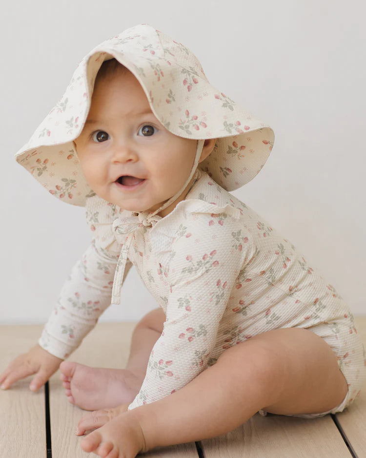Quincy Mae Byron Rashguard One-Piece, Strawberries