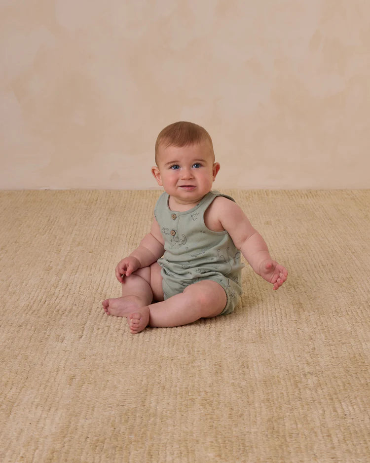 Quincy Mae Sleeveless Bubble Romper, Dino