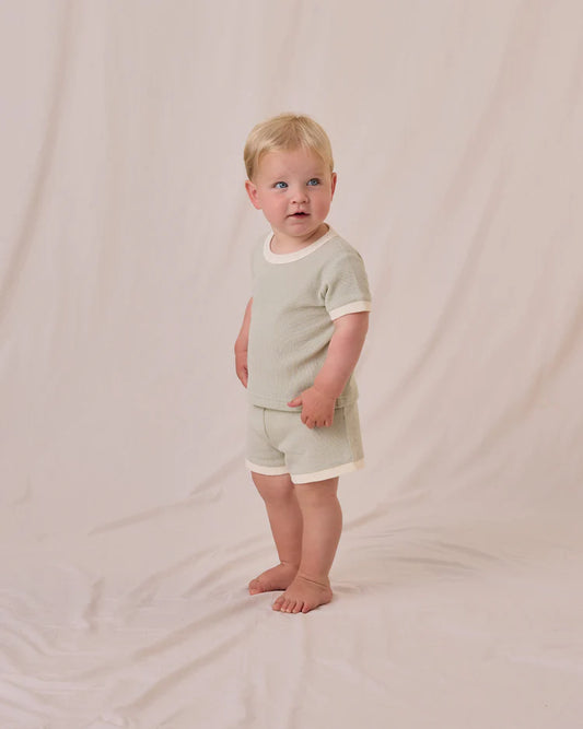 Quincy Mae Waffle Short Set, Mint
