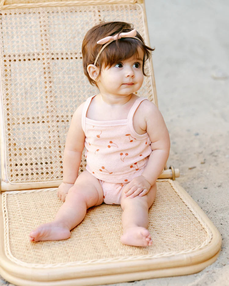 Quincy Mae Terry Cinch Romper, Cherries