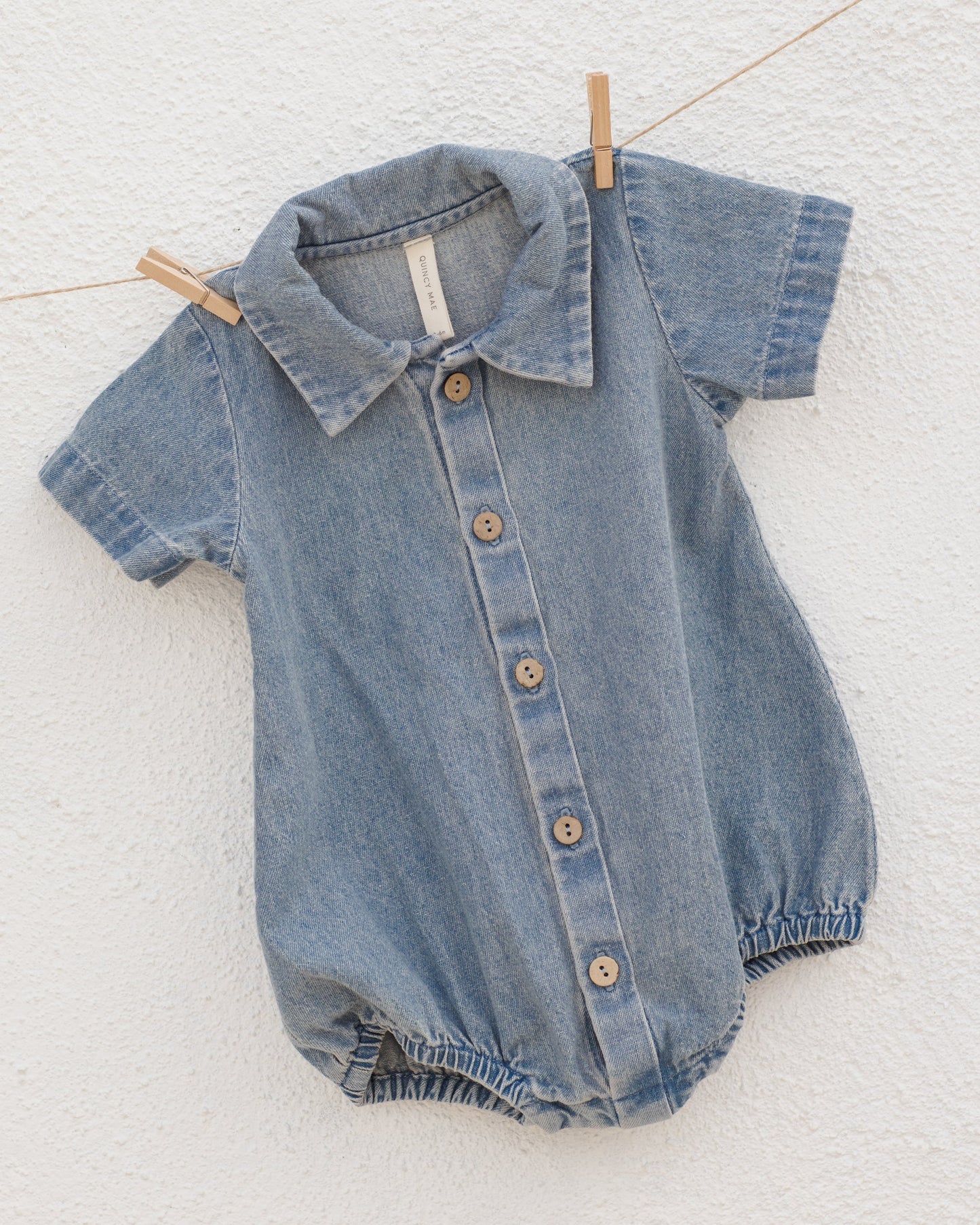 Quincy Mae Matteo Romper, Chambray