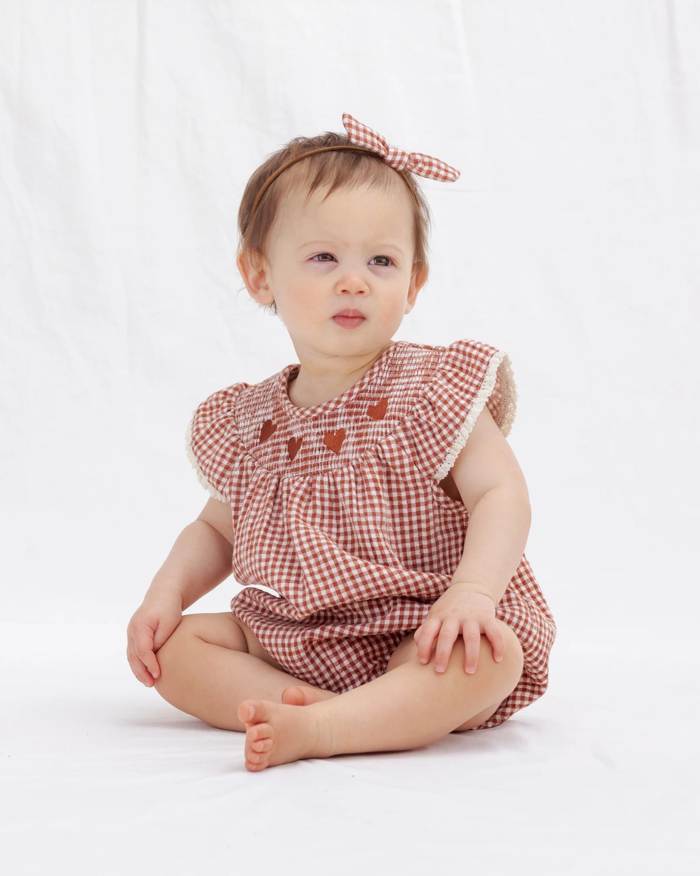 Quincy Mae Lenore Romper, Red Gingham