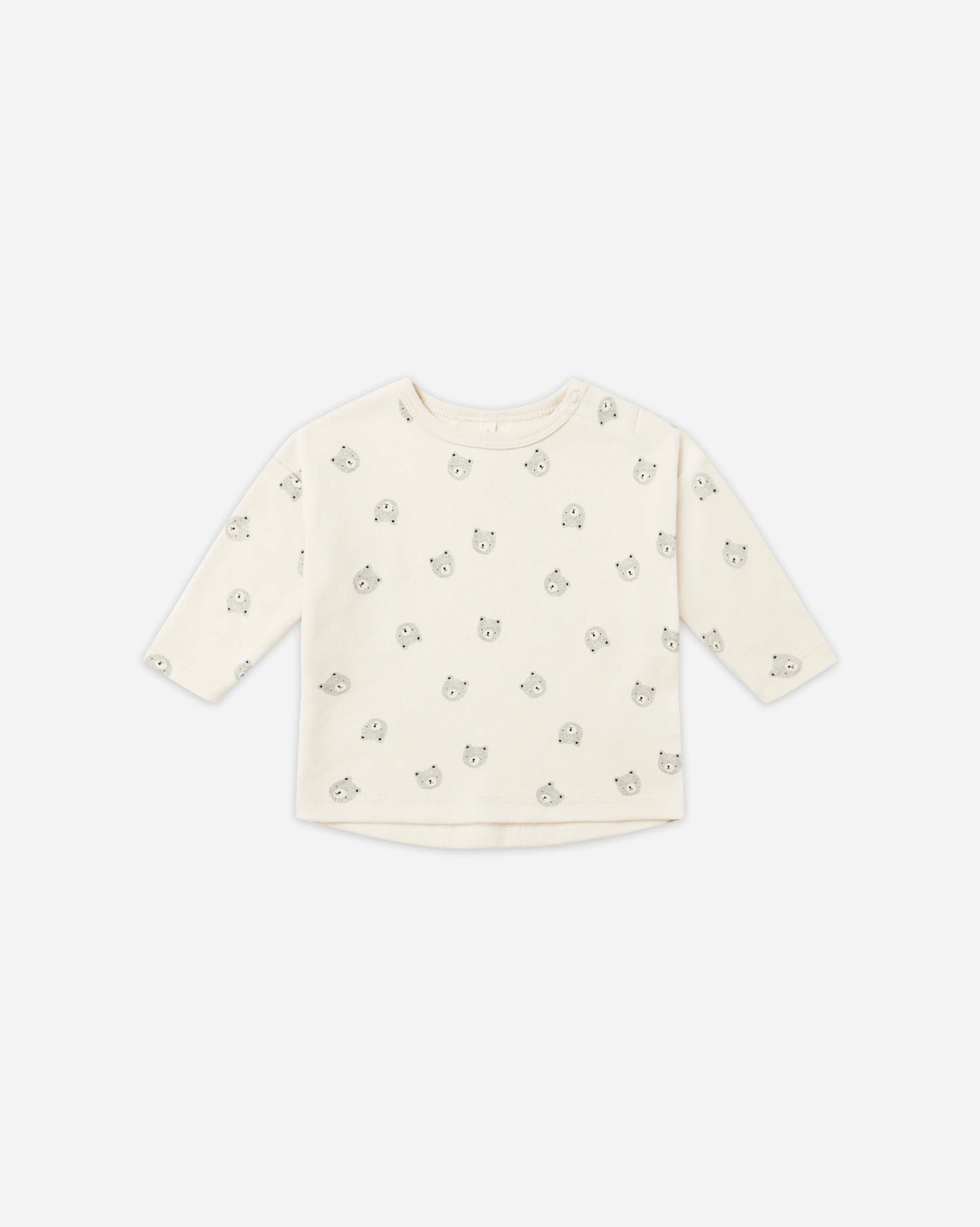 Quincy Mae Long Sleeve Tee + Drawstring Pant, Steel Blue Bears
