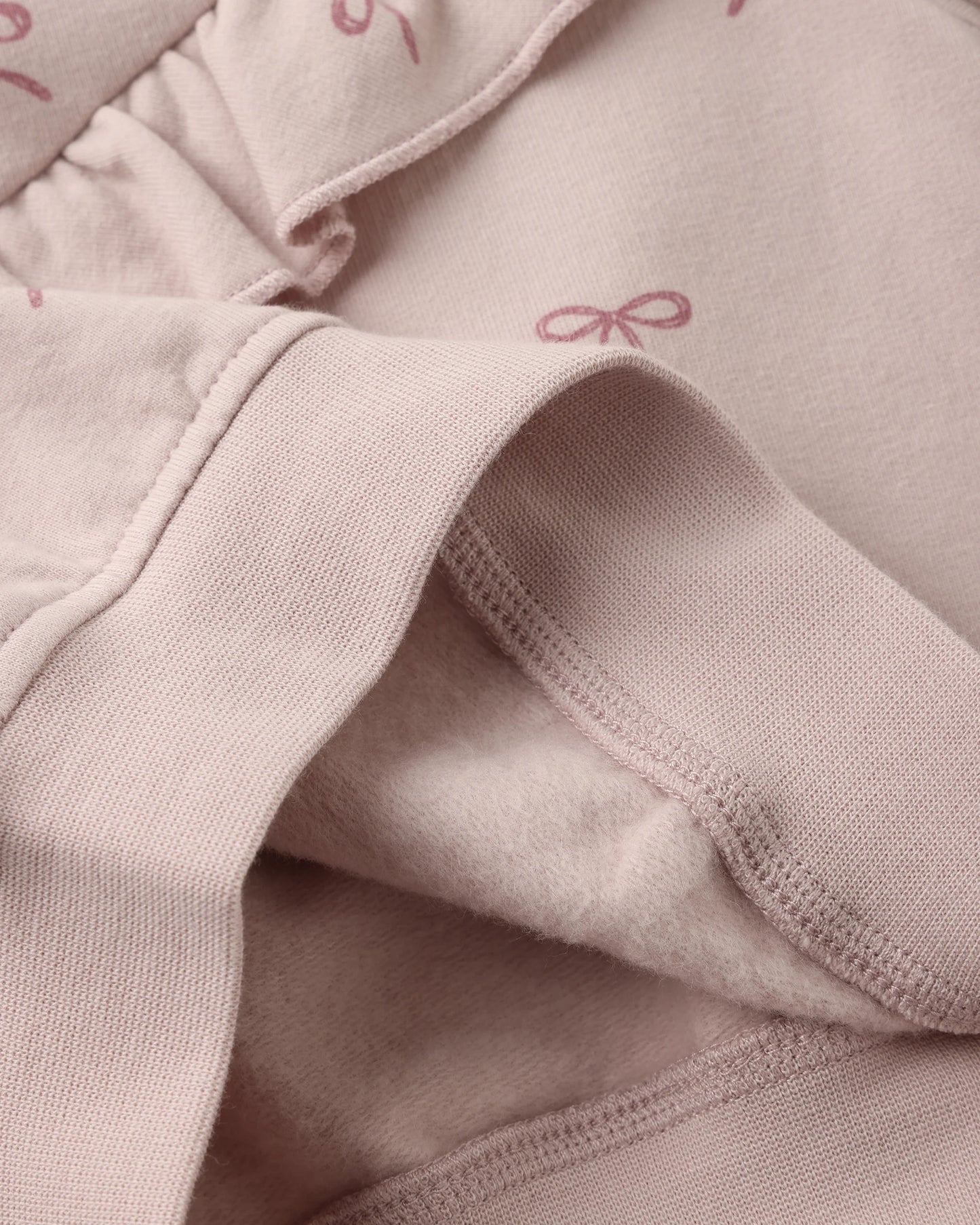 Quincy Mae Ruffle Fleece Sweatshirt + Relaxed Sweatpant, Bows