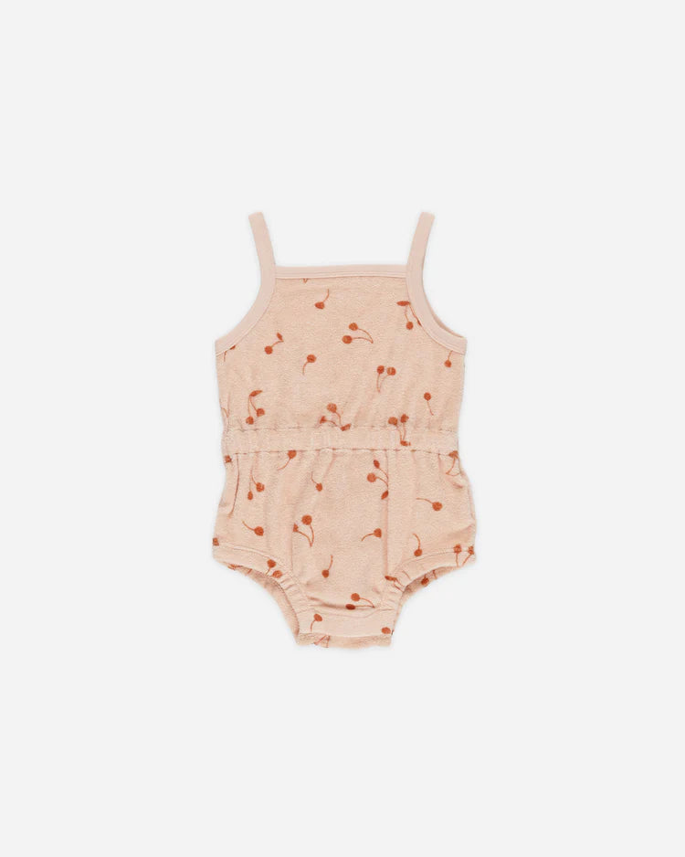 Quincy Mae Terry Cinch Romper, Cherries