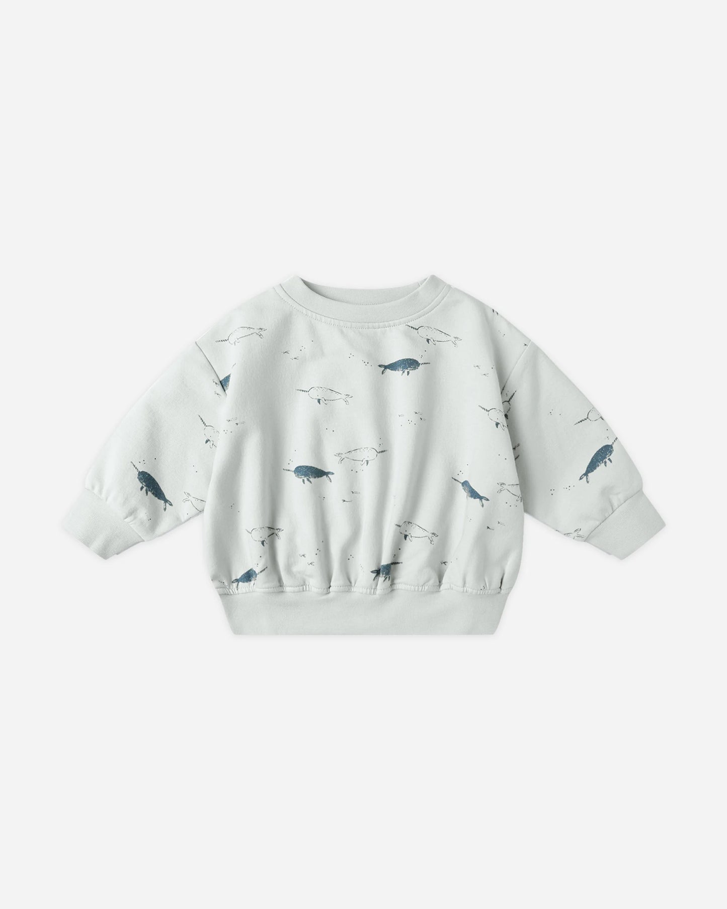 Quincy Mae Relaxed Fleece Sweatshirt + Relaxed Fleece Sweatpant, Narwhals