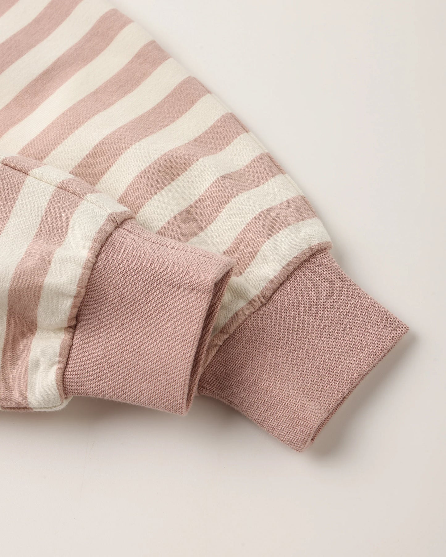 Quincy Mae Relaxed Sweatshirt + Relaxed Sweatpant, Pink Stripe