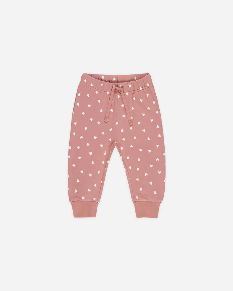 Quincy Mae Relaxed Sweatpant, Lipstick Hearts