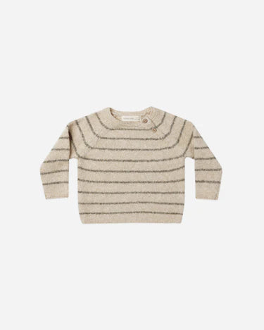 Quincy Mae Ace Knit Sweater, Basil Stripe