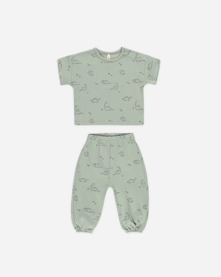 Quincy Mae Jersey Tee + Pant Set, Dino