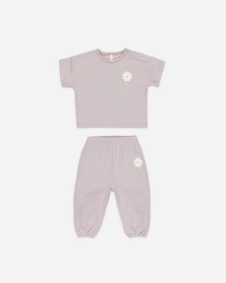 Quincy Mae Jersey Tee + Pant Set, Daisy