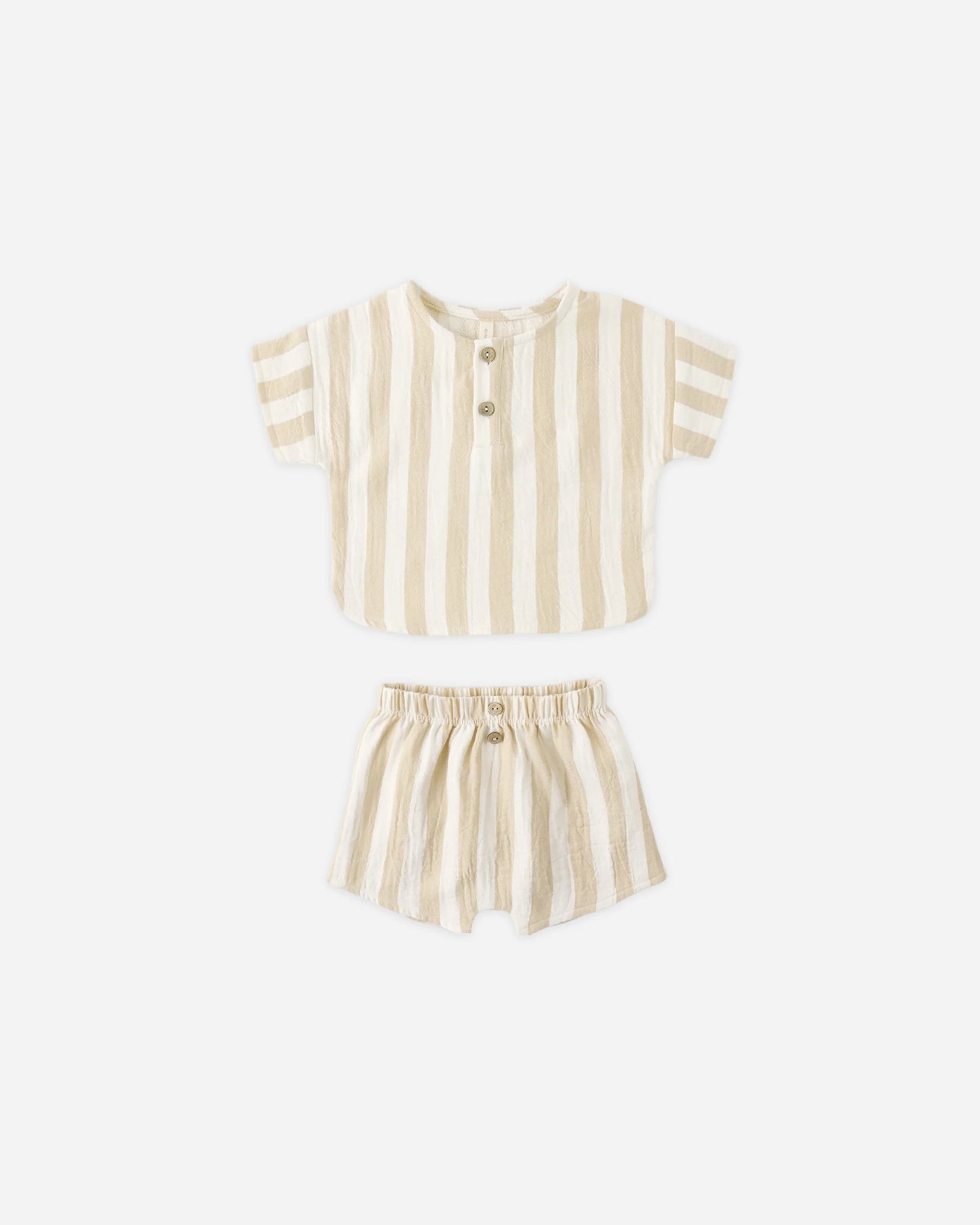 Quincy Mae Woven Boxy Top + Short Set, Summer Stripe