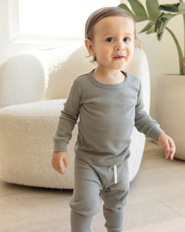 Quincy Mae Waffle Top and Pant Set - Multiple Options