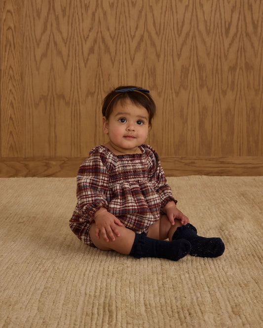 Rylee + Cru Adelaide Romper, Burgundy Plaid