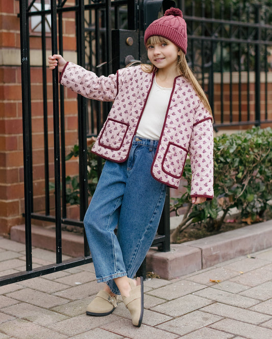 Rylee + Cru Quilted Jacket, Blush Fleur