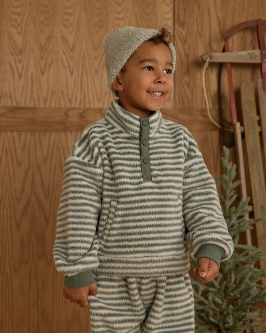 Rylee + Cru Snap Pullover, Evergreen Stripe