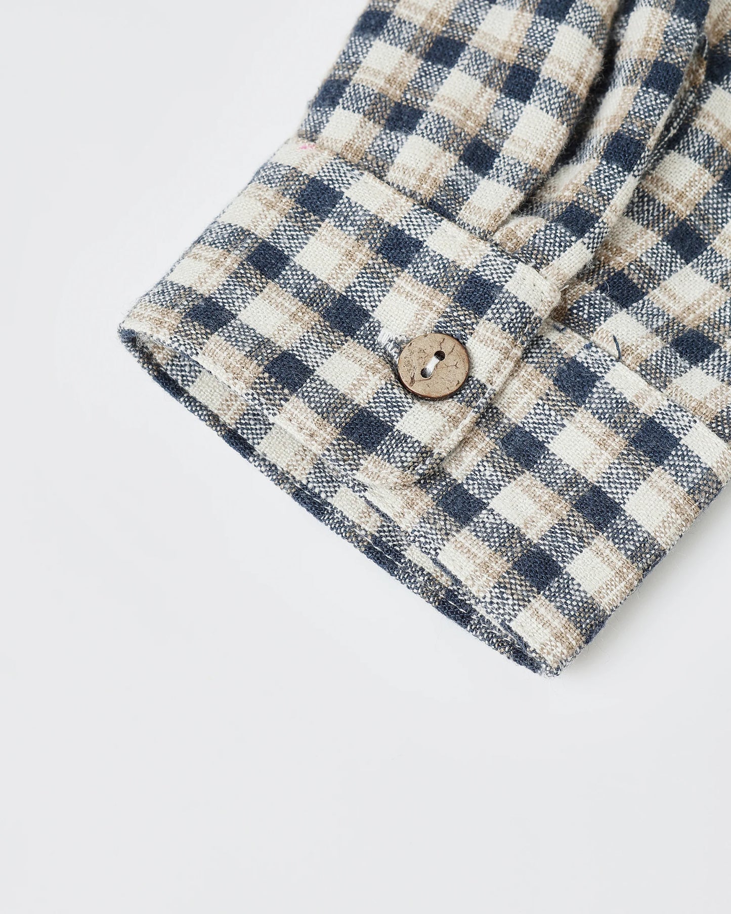 Rylee + Cru Collared Long Sleeve Shirt, Navy Check