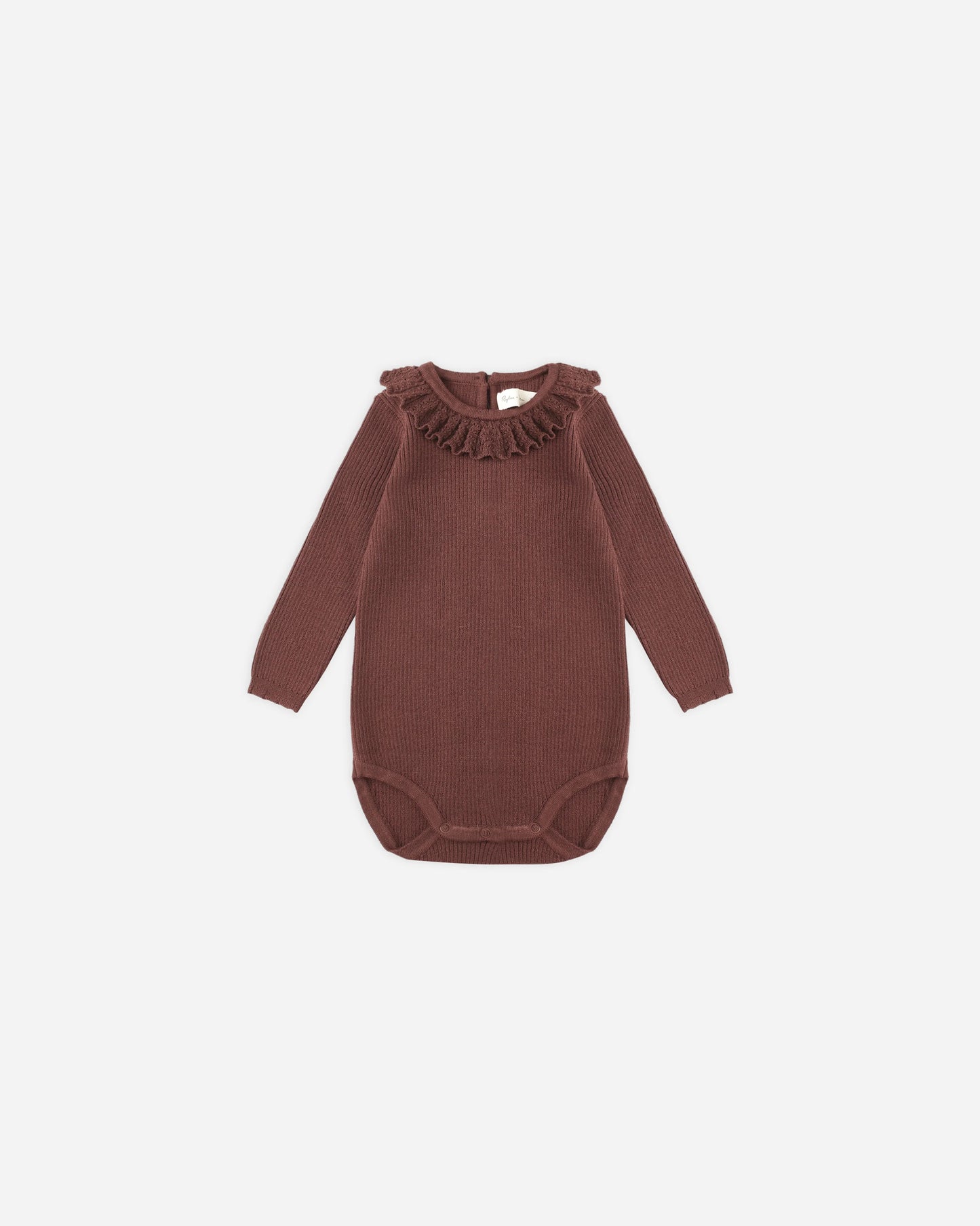 Rylee + Cru Ruffle Collar Bodysuit, Burgundy