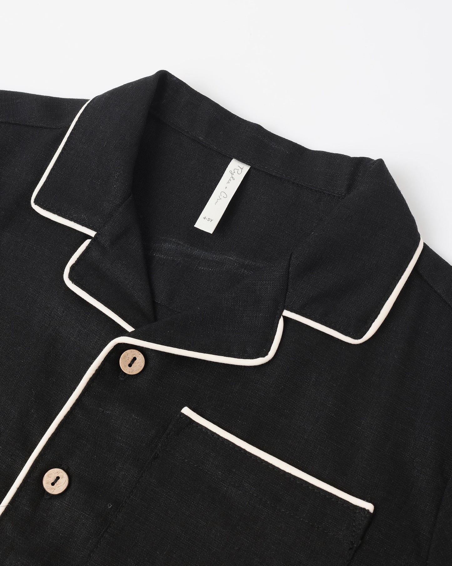 Rylee + Cru Lapel Collard Shirt, Black
