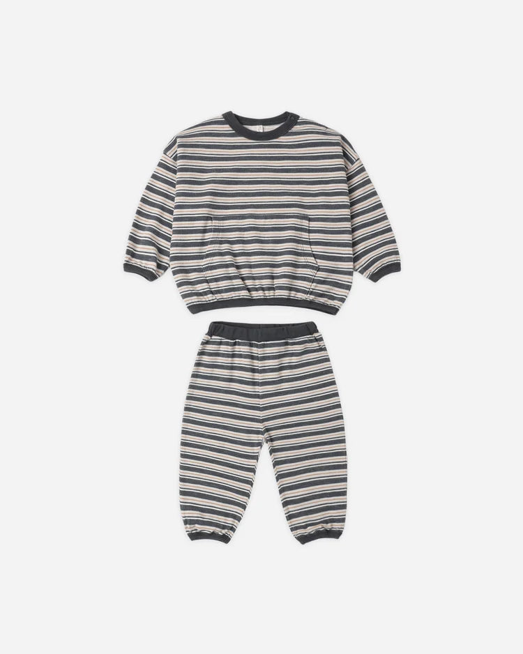 Rylee + Cru Relaxed Set, Blue Stripe