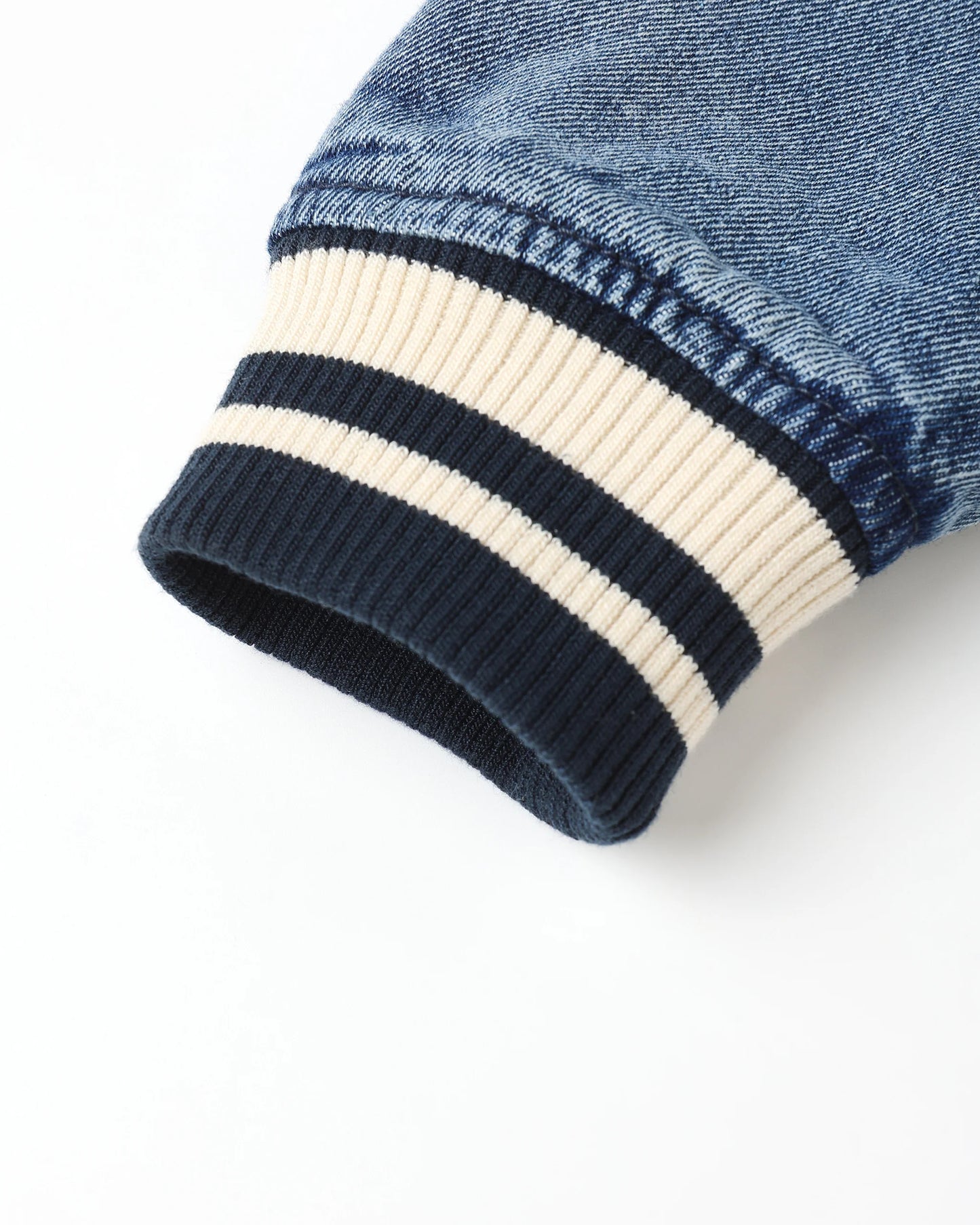 Rylee + Cru Varsity Jacket, Indigo Denim