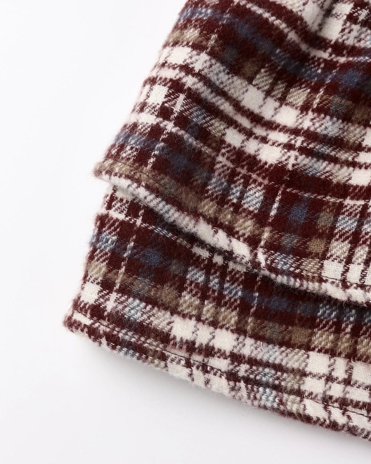 Rylee + Cru Tiered Mini Skirt, Burgundy Plaid