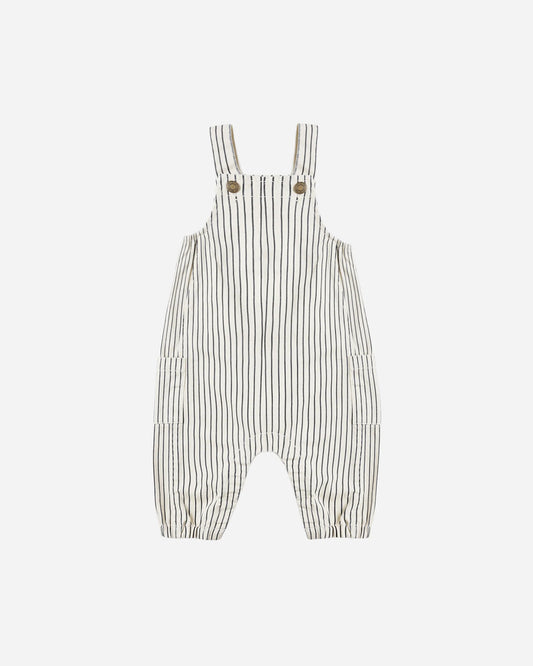 Rylee + Cru Cargo Baby Overall, Navy Pinstripe