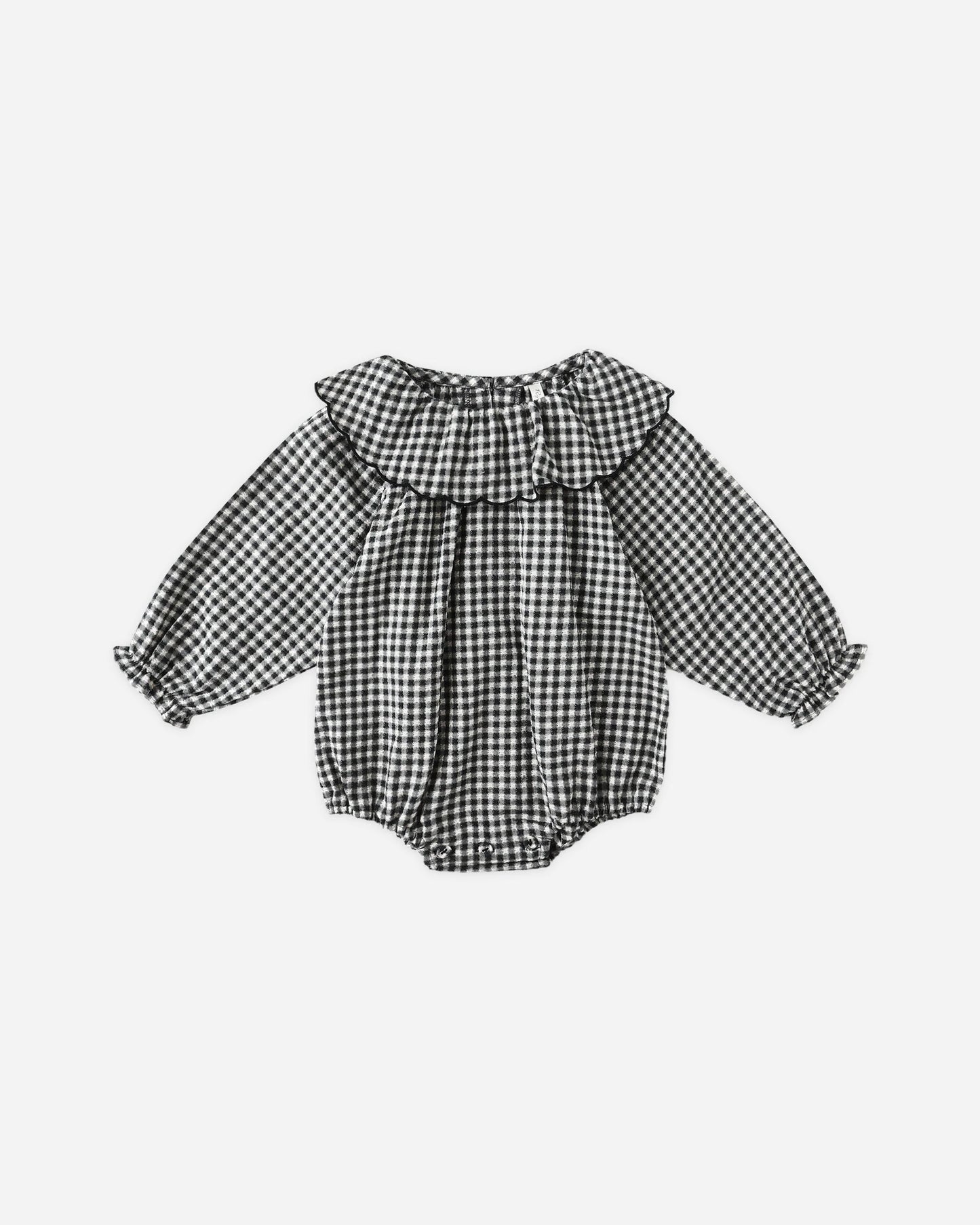 Rylee + Cru Colette Romper, Black Gingham