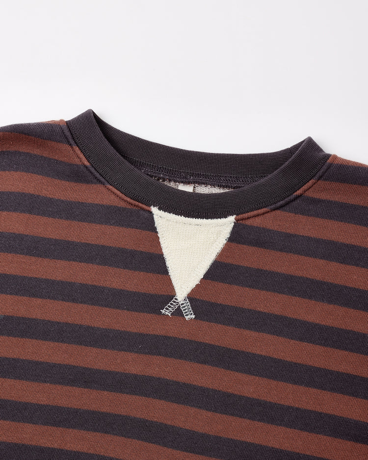 Rylee + Cru Oversized Crew, Mulberry Stripe