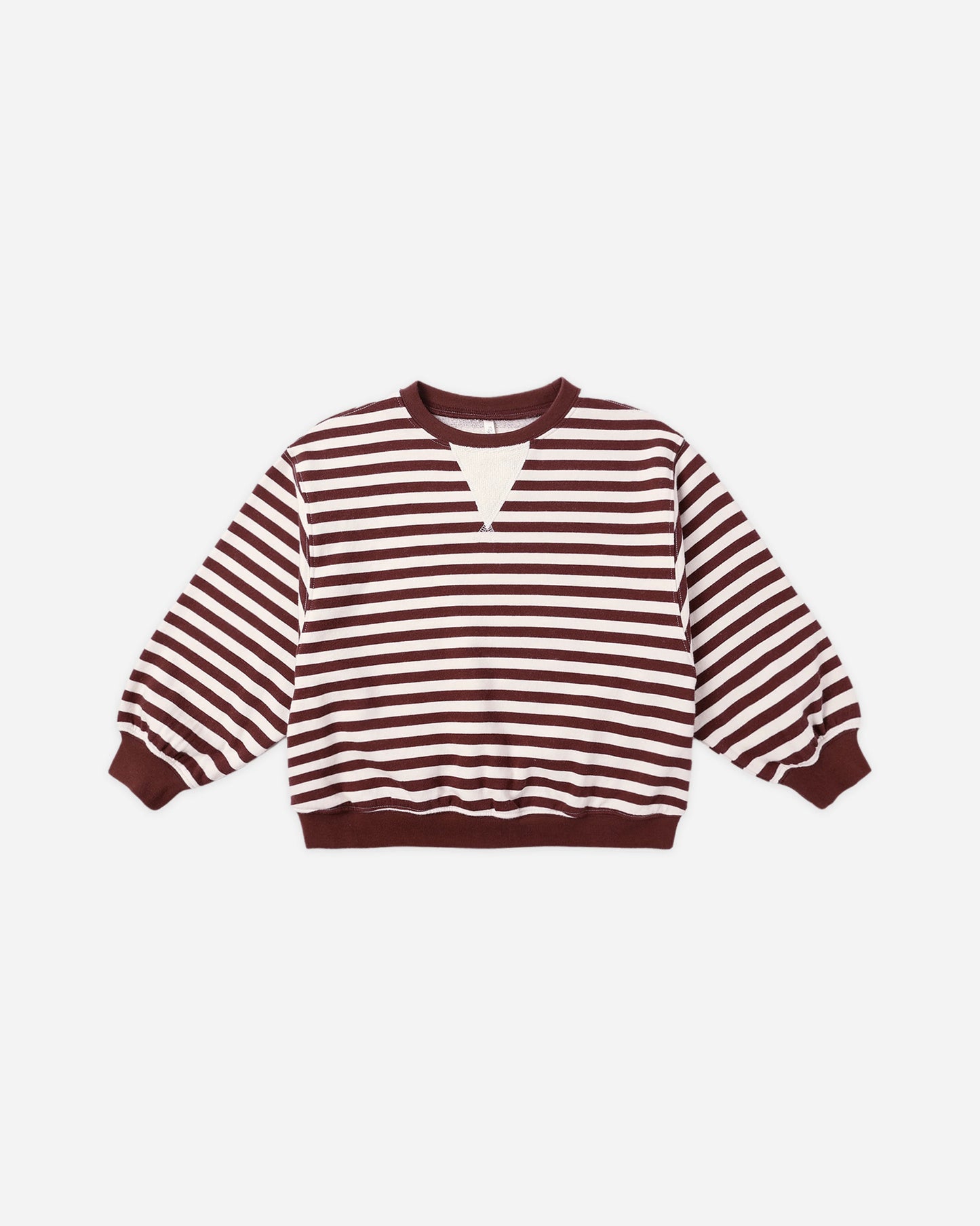 Rylee + Cru Oversized Crew, Burgundy Stripe