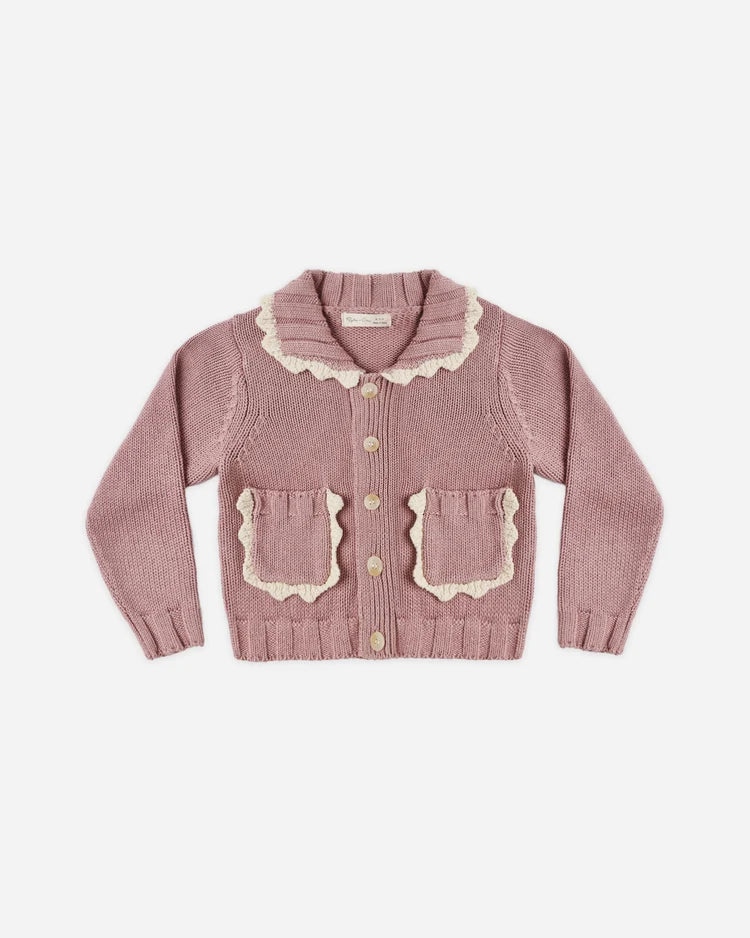Rylee + Cru Collared Cardigan, Rosewood