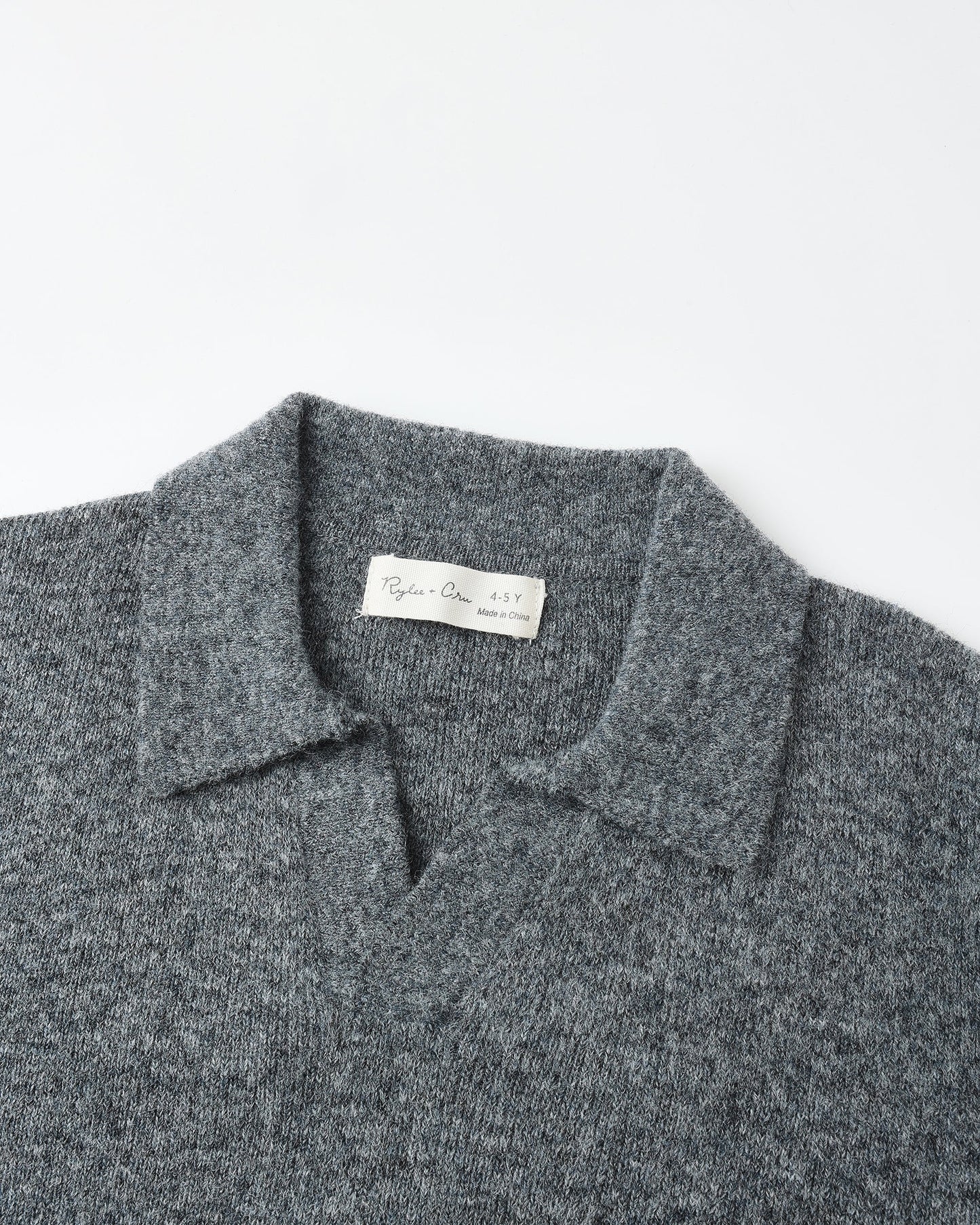 Rylee + Cru Knit Polo, Heathered Grey