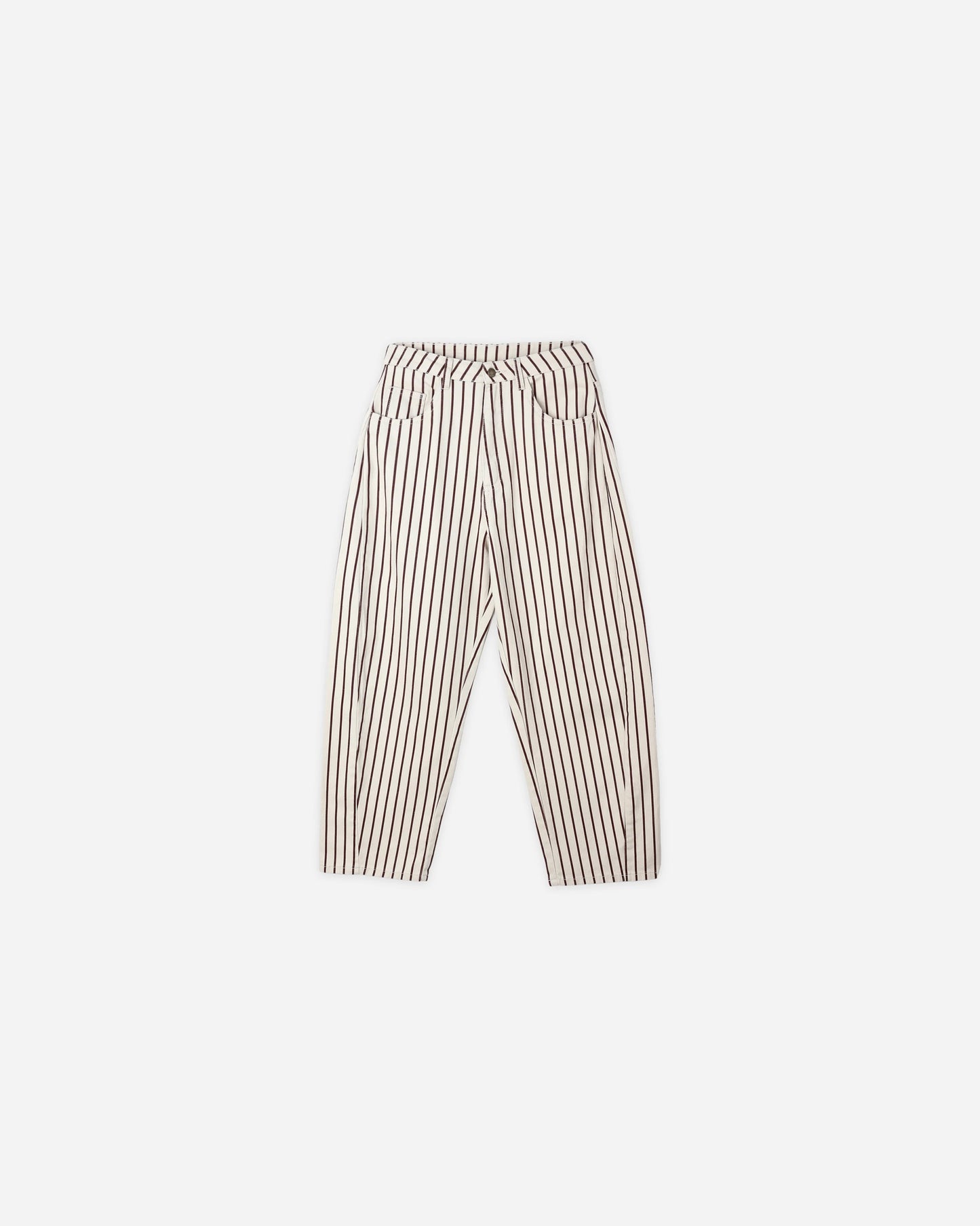 Rylee + Cru Barrel Pant, Burgundy Pinstripe